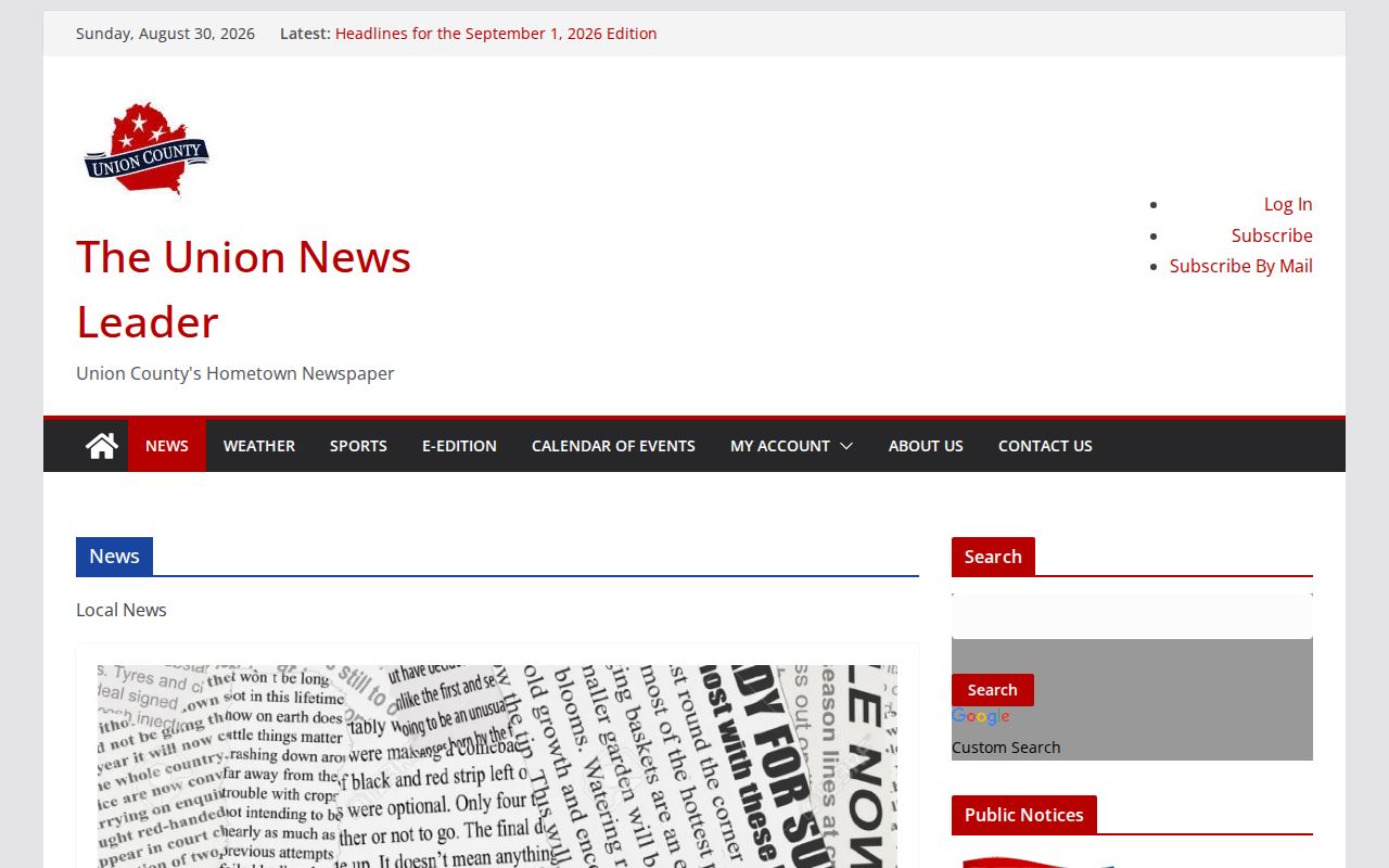 Union News Leader news category page for Union County reporting